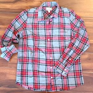 JCrew plaid button down "Boy shirt", size 6